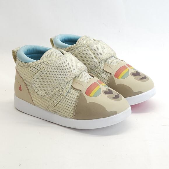 Ikiki Squeaky Toddler Sneaker Shoes V2 9 Cool Llama Sparkly Gold Hook Loop AFO - Picture 3 of 10